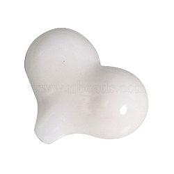 Acrylic Beads, Imitation Jelly, Heart, White, 16.8x21.7x9mm, Hole: 1.5mm, about 315pcs/bag(FIND-PW0015-16C)