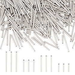 400Pcs 4 Style 304 Stainless Steel Tube Beads, Stainless Steel Color, 10~20x1.5mm, Hole: 1mm, 100pcs/style(STAS-UN0049-35)