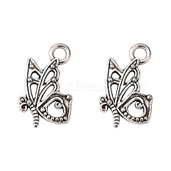 Tibetan Style Alloy Pendants, Cadmium Free & Lead Free, Butterfly, Antique Silver Color, 17x10x2mm, Hole: 2.5mm(TIBEP-A100603-S-LF)