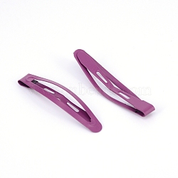 Metal Snap Hair Clips, Spray Painted, Oval, Purple, 44x10x3mm(X-PHAR-WH0006-15B)