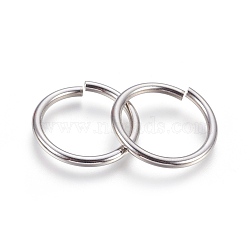 Tarnish Resistant 304 Stainless Steel Open Jump Rings, Stainless Steel Color, 9 Gauge, 30x3mm, Inner Diameter: 23.5mm, 80pcs/bag(STAS-P212-25P-08)