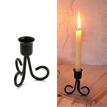 Iron Art Candle Holders, Candlestick, Black, 8.45x7.35x4.8cm, Inner Diameter: 2.3cm