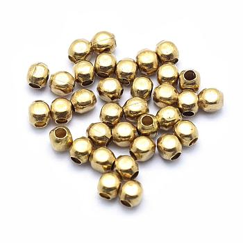 Brass Crimp Beads, Lead Free & Cadmium Free & Nickel Free, Cube, Raw(Unplated), 2.5x2mm, Hole: 1mm