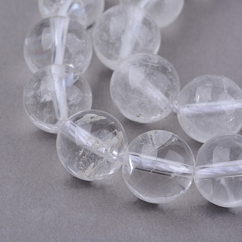 Natural Quartz Crystal Beads Strands, Rock Crystal Beads, Round, 8~8.5mm, Hole: 1mm, about 47pcs/strand, 15.5 inch
