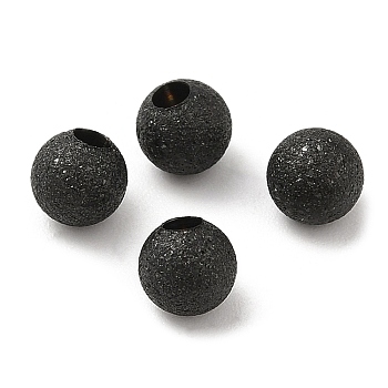 304 Stainless Steel Cord End, End Caps, Textured Round, Gunmetal, 5mm, Hole: 1.8mm