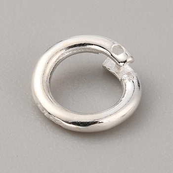 925 Sterling Silver Twister Clasp, Ring, Silver, 8x1.5mm, Inner Diameter: 5mm