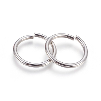 304 Stainless Steel Open Jump Rings, Stainless Steel Color, 9 Gauge, 30x3mm, Inner Diameter: 23.5mm, 80pcs/bag