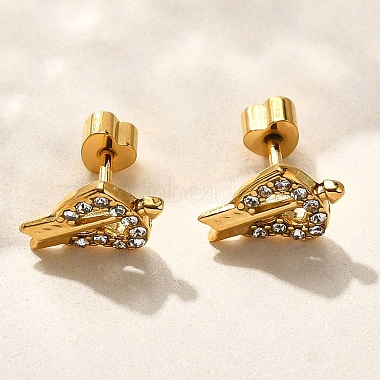 Heart Rhinestone Stud Earrings