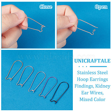 30Pcs 5 Colors Ion Plating(IP) 304 Stainless Steel Hoop Earrings Findings(STAS-UN0049-76)-5