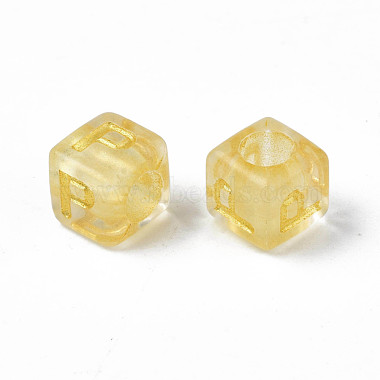 Transparent Golden Plating Acrylic Beads(PACR-S219-24)-4