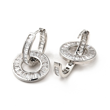 Boucles d'oreilles pendantes à double anneau entrelacées en zircone cubique transparente(EJEW-F288-12P)-3