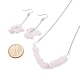 Ensemble de bijoux en perles de quartz rose naturel(SJEW-JS01231-06)-8