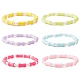 6Pcs 6 Color Bamboo Stick Acrylic & ABS Plastic Pearl Beaded Stretch Bracelets Set(BJEW-JB09550)-1