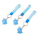 3Pcs PVC Tortoise Pendant Keychains(KEYC-TADJ0001-02B)-1