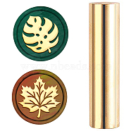 Brass Stamp Head, For Wax Seal Stamp, Golden, Maple Leaf Pattern, 60x15mm(DIY-WH0308-06I)