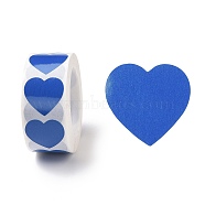 Heart Paper Stickers, Adhesive Labels Roll Stickers, Gift Tag, for Envelopes, Party, Presents Decoration, Blue, 25x24x0.1mm, 500pcs/roll(X1-DIY-I107-01C)