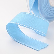 Grosgrain Polyester Ribbons for Gift Packings, Light Sky Blue, 1 inches(25mm), about 100yards/roll(91.44m/roll)(SRIB-I001-025-311W)