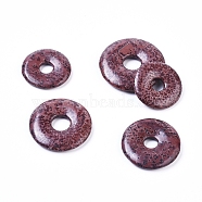 Natural Dendritic Jasper Pendants, Chohua Jasper, Donut/Pi Disc, Donut Width: 11~14.5mm, 30~40x5~6.5mm, Hole: 8~11mm(G-L510-11A)
