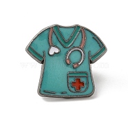 Medical Theme Enamel Pins, Gunmetal Alloy Badge for Women, Clothes, 19x20.5x1.4mm(JEWB-K018-01D-B)