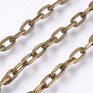 Iron Textured Cable Chains, Unwelded, with Spool, Antique Bronze, 8.5x4.5x1.5mm, about 328.08 Feet(100m)/roll(CH-1.4YHSZ-AB)