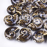 Handmade Porcelain Beads, Fancy Antique Glazed Porcelain, Sea Snail, Coffee, 39~40x30~31x16.5~18mm, Hole: 2.5~3.5mm(X-PORC-S498-32B)