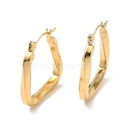 Ion Plating(IP) 304 Stainless Steel Trapezoid Hoop Earrings for Women, Golden, 25x26x3.5mm, Pin: 0.7mm(EJEW-P202-05G)