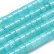 Natural Jade Beads Strands, Imitation Amazonite, Disc, Heishi Beads, 3x2mm, Hole: 0.7mm, about 185pcs/strand, 15.35 inch(39cm)(G-L567-01A)