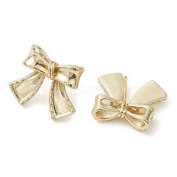 Bowknot Brass Stud Earrings, Long-Lasting Plated, Lead Free & Cadmium Free, Real 18K Gold Plated, 17x20.5mm(EJEW-M245-11G)