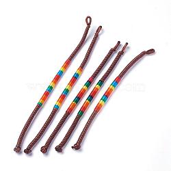(Jewelry Parties Factory Sale), Handmade Braided Rope Polyester Thread Bracelets, Saddle Brown, 7-5/8 inch(19.5cm)~8-1/8 inch(20.5cm)(BJEW-F360-I04)