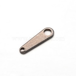 304 Stainless Steel Chain Tabs, Chain Extender Connectors, Stainless Steel Color, 10x3mm, Hole: 0.5~1.5mm(STAS-M213-03)