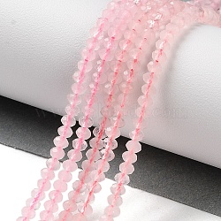 Natural Rose Quartz Beads Strands, Faceted, Rondelle, 2x3x2mm, Hole: 0.6mm, about 206pcs/strand, 15.28 inch(38.8cm)(G-N342-22)