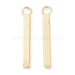 304 Stainless Steel Pendants, Bar Charm, Real 24K Gold Plated, 17.5x2x2mm, Hole: 1.6mm(STAS-P327-09A-G)