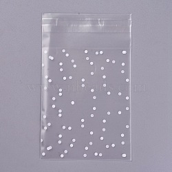 Printed Plastic Bags, with Adhesive, Frosted, Clear, 13x8cm, 100pcs/bag(X-PE-WH0001-01A)