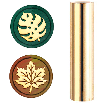 Brass Stamp Head, For Wax Seal Stamp, Golden, Maple Leaf Pattern, 60x15mm
