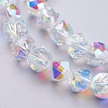 Glass Imitation Austrian Crystal Beads, Faceted Round, Clear AB, 7x7.5x7.5mm, Hole: 1.2mm