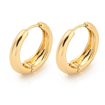 Alloy Hoop Earring, with Steel Pin, Round, Light Gold, 21.5x6.5x22.5mm