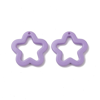 Opaque Acrylic Pendants, Star, Lilac, 28.5x29.5x4mm, Hole: 1.8mm, about 349Pcs/500G