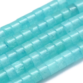 Natural Jade Beads Strands, Imitation Amazonite, Disc, Heishi Beads, 3x2mm, Hole: 0.7mm, about 185pcs/strand, 15.35 inch(39cm)