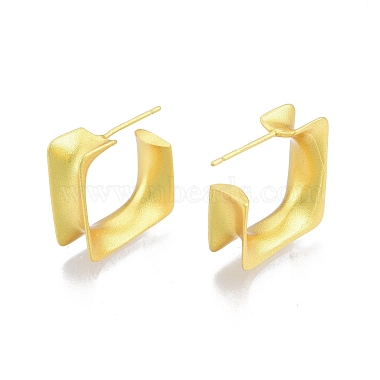 Rack Plating Brass Square Stud Earrings(EJEW-G322-06MG)-2