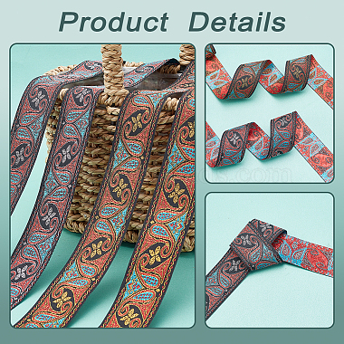ahadermaker 14m 2 couleurs rubans de polyester de broderie de style ethnique(OCOR-GA0001-53)-7
