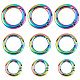 gorgecraft 12pcs 3 anneaux de porte à ressort en alliage de couleur arc-en-ciel(FIND-GF0002-94)-1