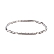 Bracelet extensible perlé colonne de verre pour femme(BJEW-JB08625-02)-1