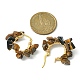 Natural Tiger Eye Chips Braided Hoop Earrings(EJEW-JE04940-07)-2