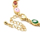 Enamel Evil Eye & Glass Oval Link Chain Bracelet(BJEW-G663-01G-01)-4