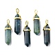 Natural Indian Agate Pointed Pendants(G-G025-01G-18)-1
