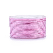 Polyester Braided Cords, for Jewelry Making Beading Crafting, Pearl Pink, 2mm, about 21.87 yards(20m)/roll(OCOR-I006-A01-16)