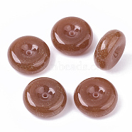 Resin Beads, with Glitter Powder, Rondelle, Sienna, 25x10mm, Hole: 2mm(RESI-S374-35D)