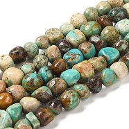 Natural Turquoise Beads Strands, Nuggets, Tumbled Stone, 5~8x5~8x2.5~6mm, Hole: 0.6mm, about 67pcs/strand, 15.75''(40cm)(G-P506-06C)