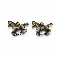 Tibetan Style Alloy Pendants, Cadmium Free & Nickel Free & Lead Free, Horse, Antique Bronze, 14x19x3mm, Hole: 2mm, about 640pcs/1000g(TIBEP-T002-07AB-NR)