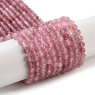 Natural Strawberry Quartz Beads Strands, Faceted, Round, 4mm, Hole: 0.9mm, about 105pcs/strand, 15.16''(38.5cm)(G-G140-A03-03)